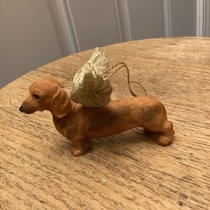 Dachshund Dog Angel Wings Hanging Ornament 🪽🐾